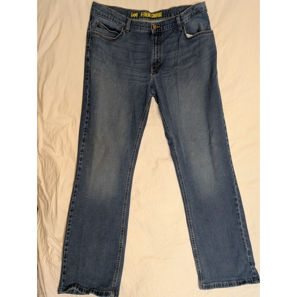 Lee X-Treme Comfort Boys Straight Blue Denim Jeans 20 Husky Medium Wash 28"